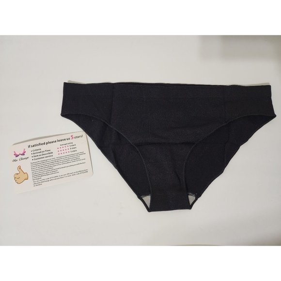 Win Change Women's Brief Hipster Panties - Seamless Durable Black Size Large - Picture 1 of 8